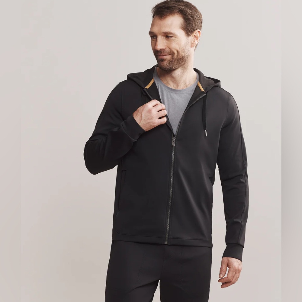 RHONE NWOT Men’s Spar Full Zip Hoodie V2 in Black Size Extra Large